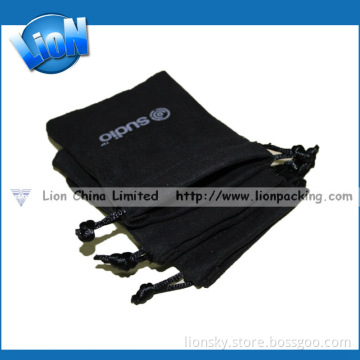 Black Packaging Suede Drawstring Pouch (L-078)